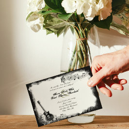 Invitación a la boda musical de la guitarra eléctr