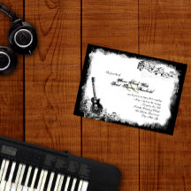 Invitación a la boda musical de la guitarra eléctr