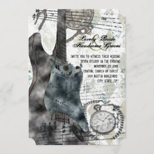 Invitación a la boda musical de la guitarra Steamp
