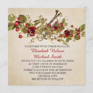 Invitación a la boda musical de Roses Rojos de la 