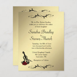 Invitación a la boda musical de violín