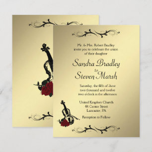 Invitación a la boda musical de violín
