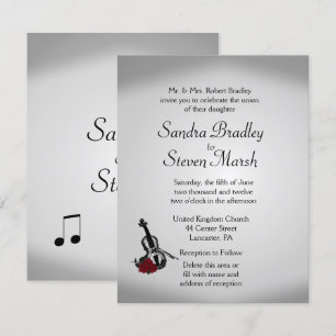 Invitación a la boda musical de violín