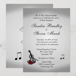 Invitación a la boda musical de violín