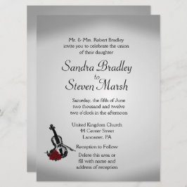 Invitación a la boda musical de violín de 6,5" x 8