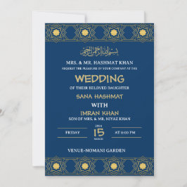 Invitación a la Boda Musulmana Azul Tradacional