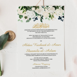 Invitación a la boda musulmana de los blancos flor
