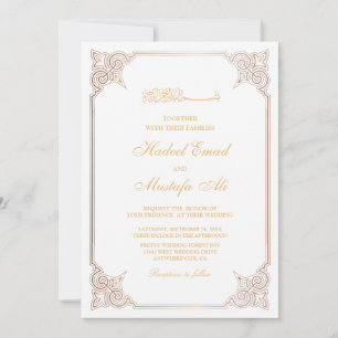 invitación a la boda musulmana de oro