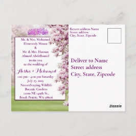 Invitación a la boda musulmana islámica en un jard