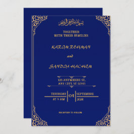 Invitación a la boda musulmana islámica Royal Blue
