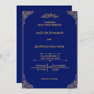 Invitación a la boda musulmana islámica Royal Blue