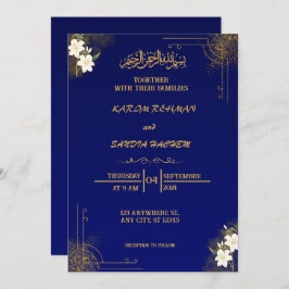 Invitación a la boda musulmana islámica Royal Blue