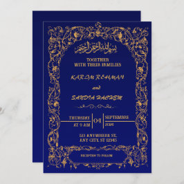 Invitación a la boda musulmana islámica Royal Blue