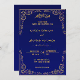 Invitación a la boda musulmana islámica Royal Blue