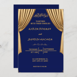 Invitación a la boda musulmana islámica Royal Blue