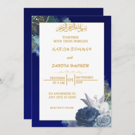 Invitación a la boda musulmana islámica Royal Blue
