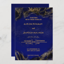 Invitación a la boda musulmana islámica Royal Blue