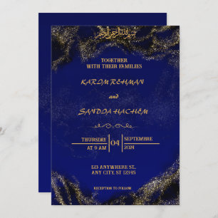 Invitación a la boda musulmana islámica Royal Blue