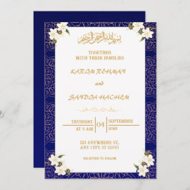 Invitación a la boda musulmana islámica Royal Blue