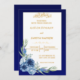 Invitación a la boda musulmana islámica Royal Blue