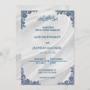 Invitación a la boda musulmana islámica Royal Blue