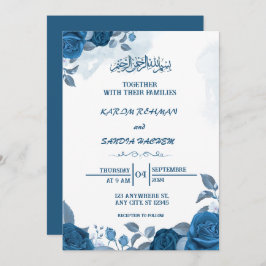 Invitación a la boda musulmana islámica Royal Blue