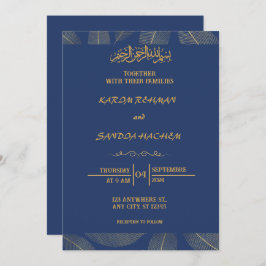 Invitación a la boda musulmana islámica Royal Blue