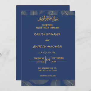 Invitación a la boda musulmana islámica Royal Blue