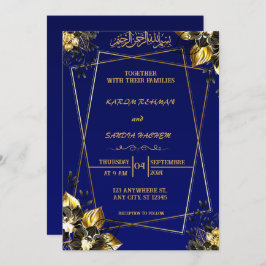 Invitación a la boda musulmana islámica Royal Blue
