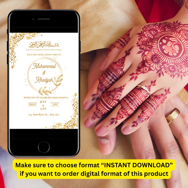 Invitación a la boda musulmana organizada por flor (Subido por el creador)