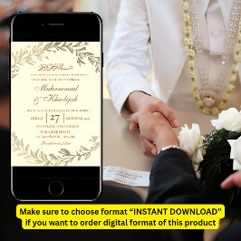 Invitación a la boda musulmana organizada por las 