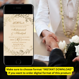 Invitación a la boda musulmana organizada por las