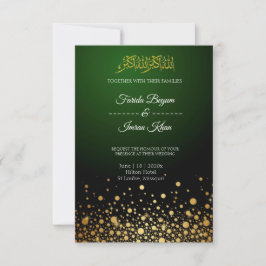Invitación a la boda musulmana verde esmeralda
