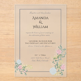 Invitación a la boda muy floreciente