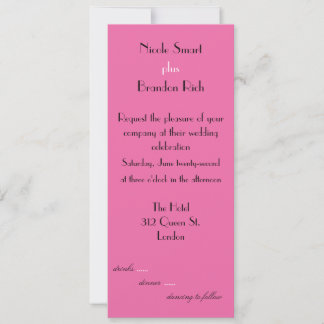Invitación a la boda muy rosada