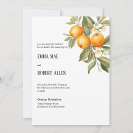 Invitación a la boda naranja Blossom
