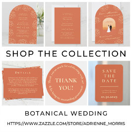 Invitación a la boda Naranja botánica de Arco Mode