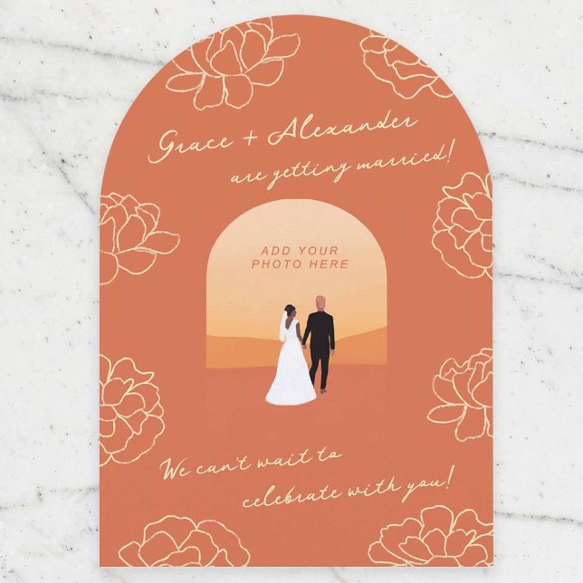 Invitación a la boda Naranja botánica de Arco Mode (Subido por el creador)