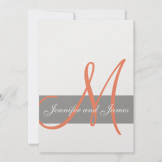 Invitación a la boda Naranja gris | Nombres de mon