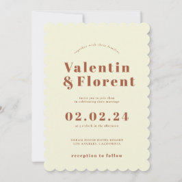 Invitación a la boda Naranja inspirada en la décad