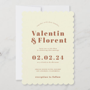 Invitación a la boda Naranja inspirada en la décad