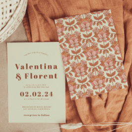 Invitación a la boda Naranja inspirada en la décad