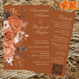 Invitación a la boda Naranja quemada