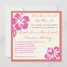 Invitación a la boda Naranja Rosa