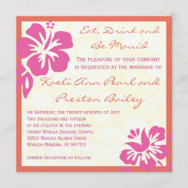 Invitación a la boda Naranja Rosa