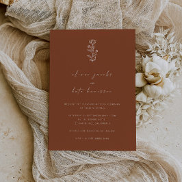 Invitación a la boda Naranja Terracotta quemada mo