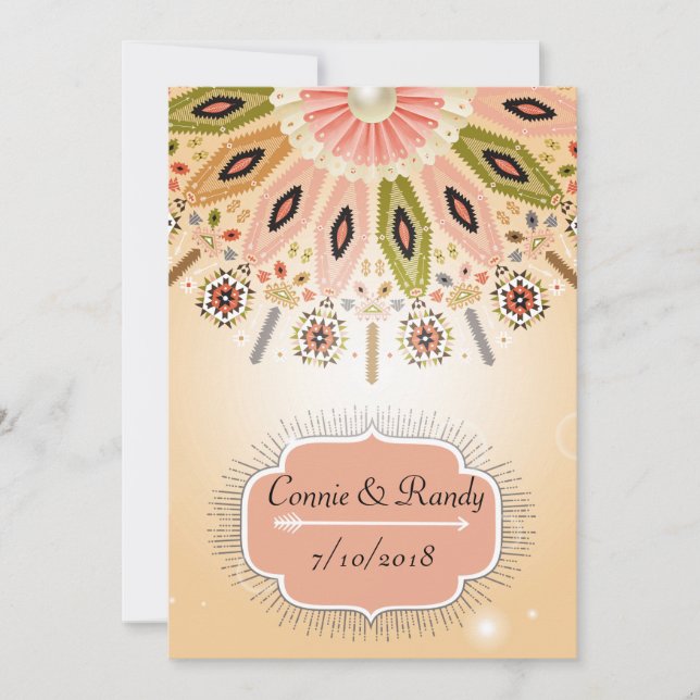 Invitación a la boda nativa estadounidense (Anverso)