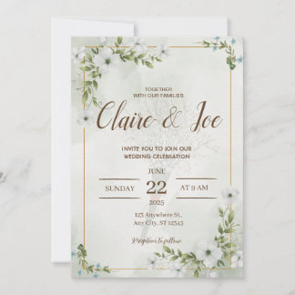 Invitación a la boda natural verde
