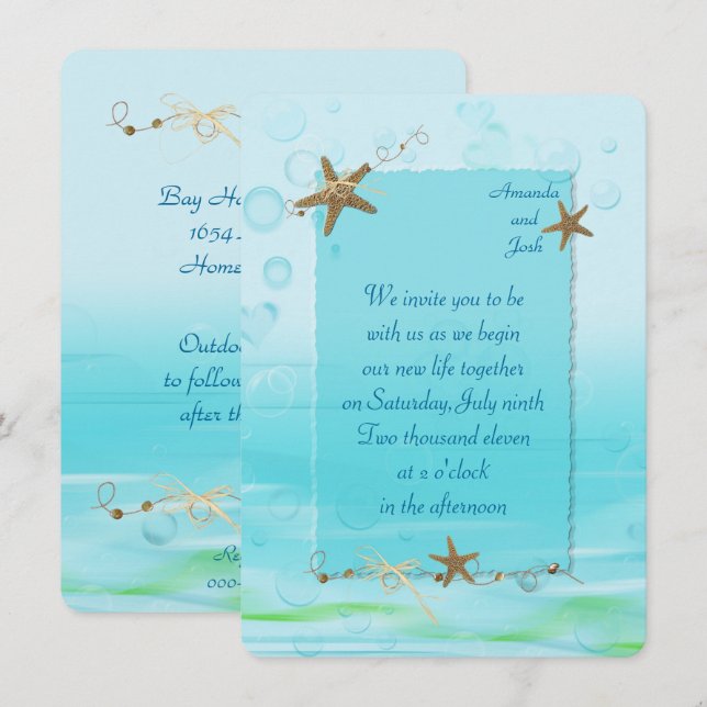 Invitación a la boda náutica (Anverso / Reverso)