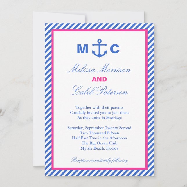 Invitación a la boda náutica (Anverso)